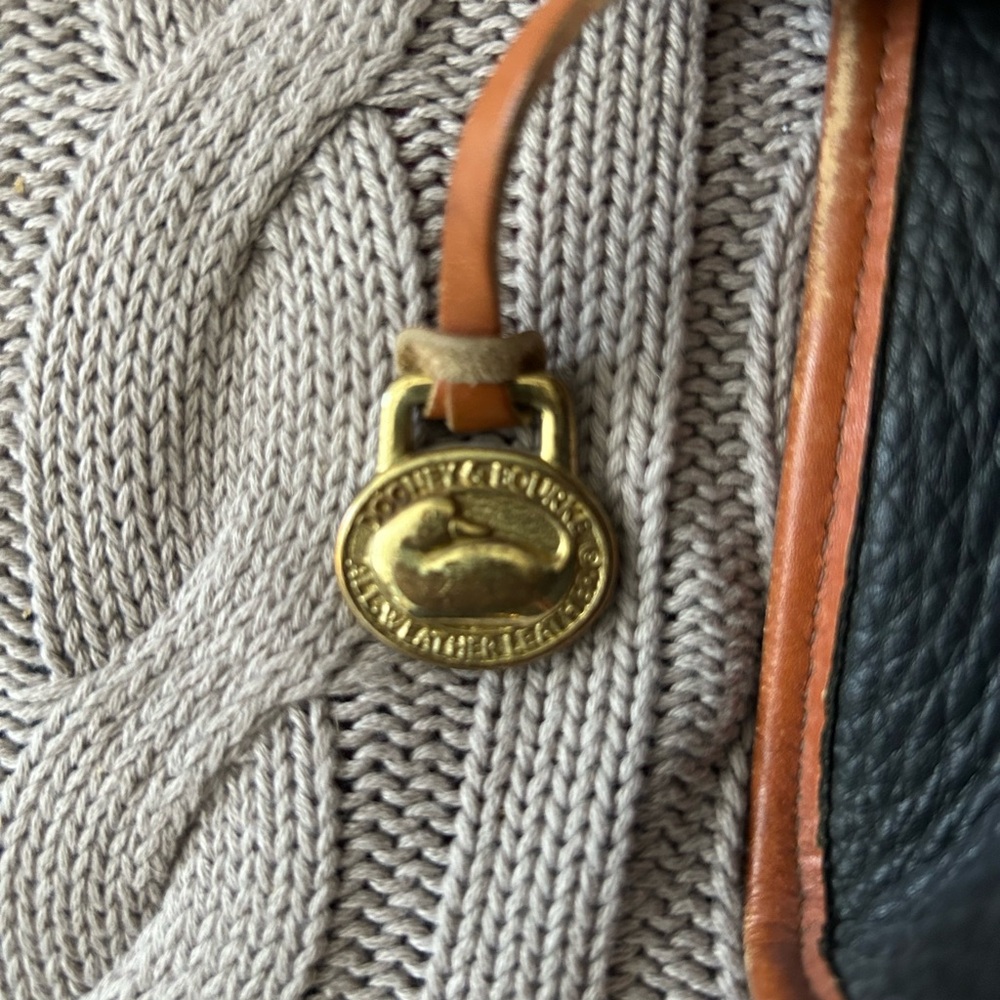 Dooney & Bourke Black and Brown Crossbody Bag with Gold Hardware - Picture 3 of 9